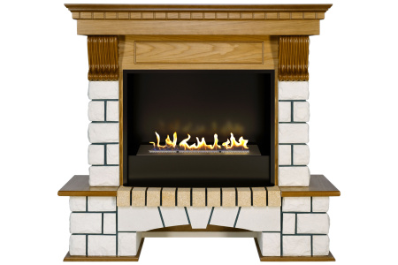 Биокамин в портале Firezo Pierre Luxe Дуб Белый