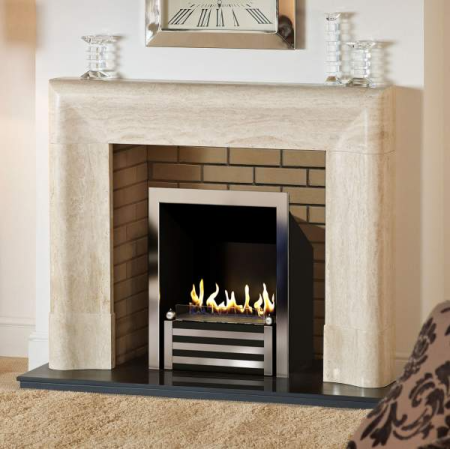 Биокамин в мраморном портале Firezo Bianco&Nero